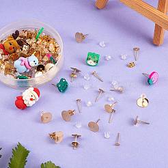 80 шт. 4 шт. фурнитуры для сережек-гвоздиков из нержавеющей стали 202 со штифтами из нержавеющей стали 304 STAS-SZ0002-03