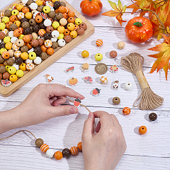 Тематика дня благодарения наборы для самостоятельного изготовления деревянных бусин&nbsp;DIY-PH0031-94B