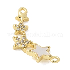 Шармы-соединители из латуни с микропаве из прозрачного кубического циркония&nbsp;KK-K298-27G