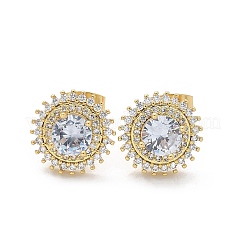 Серьги-гвоздики из циркония EJEW-C139-01G