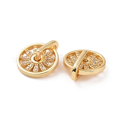 Вращающиеся подвески из латуни с микропрозрачным паве из кубического циркония&nbsp;KK-E068-VC295