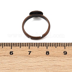 調整可能真鍮製リングパーツ  無鉛の  カドミウムフリーとニッケルフリー  赤銅色  リング：約3 mm幅  14mm内径  トレイ：直径約8mm&nbsp;X-EC541-14-R