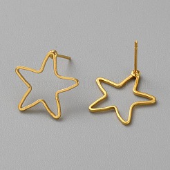 Ohrstecker mit hohler Geometrie aus goldenem Messing&nbsp;EJEW-WH0012-127I
