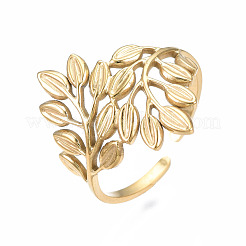 Открытое манжетное кольцо из нержавеющей стали 304&nbsp;RJEW-T023-56G