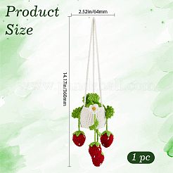 Клубничная корзина шерстяная пряжа подвеска украшения&nbsp;AJEW-WH20006-240B