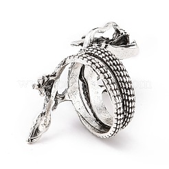 Кольца с широкими полосами дракона для мужчин RJEW-F126-07AS