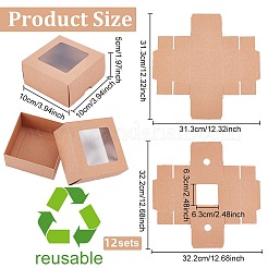 Faltbare Schmuck-Geschenkboxen aus Kraftpapierkarton&nbsp;LS-CON-WH0092-25B