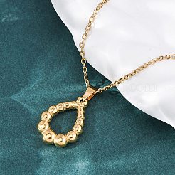 Ожерелья с подвеской в форме капли из нержавеющей стали 304 NJEW-H059-28G