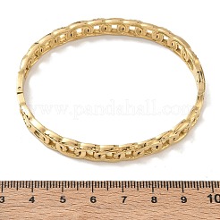 304ステンレススチール製オーバルリングリンクチェーンヒンジ付きカフバングル  18KGP本金メッキ  内径：1.97インチ（5cm）x2.36インチ（6cm）&nbsp;SA-CBAB92B-08G