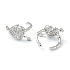 Orecchini a polsino in zircone chiaro con micro pavè di ottone&nbsp;EJEW-L234-022