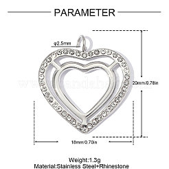 Pendentifs en acier inoxydable 304 avec strass en cristal&nbsp;RB-OY001-13P-02