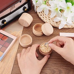 Runde Geschenkbox zur Schmuckaufbewahrung aus Buchenholz mit Deckel&nbsp;CON-WH0085-57