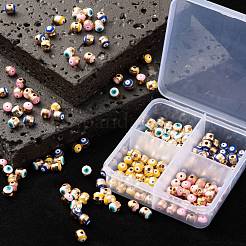 200шт 4 цвета сплава эмалевые бусины&nbsp;ENAM-LS0001-82