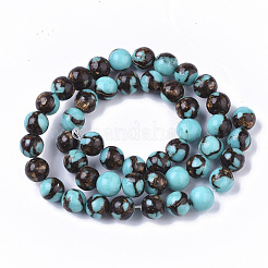Fili sintetici assemblati di perle turchesi e bronzite&nbsp;G-S366-025A