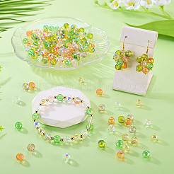 180 pièce de perles de verre galvanoplastie transparentes de 6 couleurs&nbsp;EGLA-TA0013-62