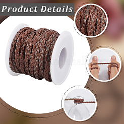 10 м плоские плетеные шнуры из искусственной кожи&nbsp;LC-CL0001-04B