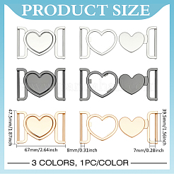3 clip bikini in lega a forma di cuore in 3 colori&nbsp;FIND-BC0019-43