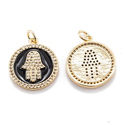 Echte 18 Karat vergoldete Messing Micro Pave klare Zirkonia Anhänger&nbsp;ZIRC-M114-50G-07