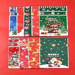 18 шт. 9 стиля рождественской тематики пластиковые упаковочные мешочки сумки на шнурке ABAG-FS0001-04