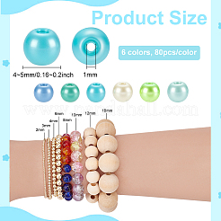 480шт 6 цвета выпечка окрашенные жемчужные стеклянные жемчужные круглые бусины HY-PH0001-24A