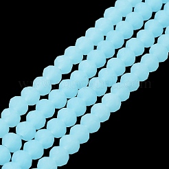Brins de perles de verre de couleur unie imitation jade&nbsp;EGLA-A034-J10mm-MD04