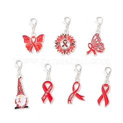 7 шт. 7 стиля осведомительная лента тема сплав эмаль подвеска украшения&nbsp;HJEW-JM03383