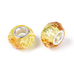 Прозрачные европейские бусины-рондель из смолы&nbsp;RESI-N044-01B