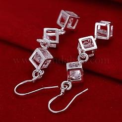 Orecchini pendenti a scatola in ottone con zirconi cubici&nbsp;EJEW-BB11784