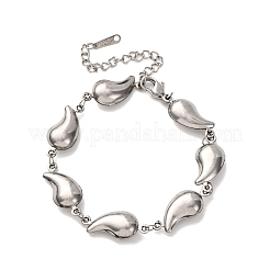 Браслеты из нержавеющей стали 304 в форме капли для женщин BJEW-L706-05P