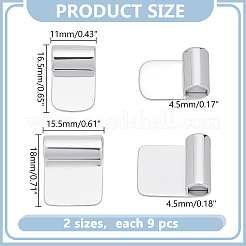 18 шт. 2 стиля стойки с покрытием из латуни с клеевым соединением плоские скобы KK-AR0001-80C