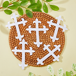 Крестик флери полиэстер вышивка утюгом на аппликации патч PATC-WH0005-44B