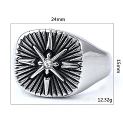 Кольца из нержавеющей стали 316 с кубическим цирконием для мужчин&nbsp;FS-WGEFB28-04