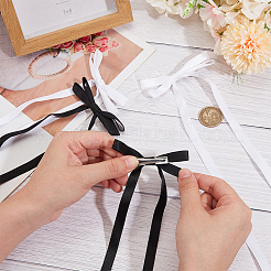 Заколки для волос из кожи аллигатора с большим бантом из полиэстера AJEW-CP0008-39B