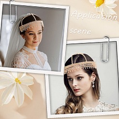 Сетчатые повязки на голову из сплава со стразами&nbsp;OHAR-WH20007-05G-02