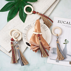 8 шт. 2-х цветных деревянных колец для салфеток&nbsp;AJEW-CF0001-08