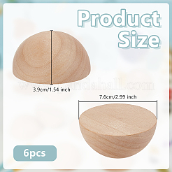 ウッドカボション  半円  アンティークホワイト  76x39mm&nbsp;WOOD-WH0062-51C