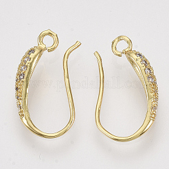 Латунь микро проложить кубического циркония серьги крючки&nbsp;LS-ZIRC-Q022-035G-NF