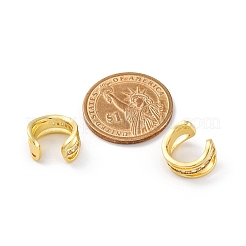 Orecchini a polsino con micro pavé di zirconi chiari in ottone placcato cremagliera&nbsp;EJEW-H147-07G