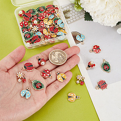 Подвески из сплава эмали 60шт 7 стиля&nbsp;ENAM-PH0002-75