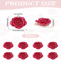 20 шт. подвески-розы из непрозрачной смолы&nbsp;FIND-LP0002-28