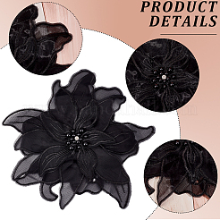 Poliestere con ricamo in perle finte di plastica accessorio fai da te&nbsp;DIY-WH20010-34B