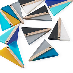 10шт 5 цвета подвески из смолы и дерева&nbsp;RESI-TA0004-52