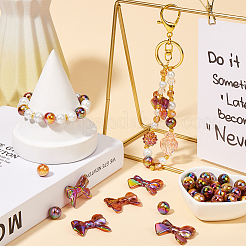 100шт УФ-покрытие Радужные переливающиеся акриловые бусины PACR-SP0001-06