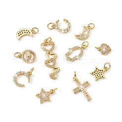 16 pz 8 charms in ottone stile micro pavé di zirconi cubici&nbsp;KK-TA0001-13