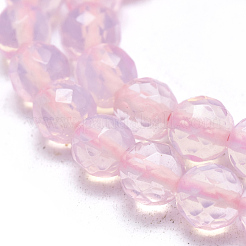 オパールビーズ連売り  多面カット  ラウンド  7.5~8mm  穴：1mm  約50個/連  15.35インチ（39cm）&nbsp;G-L557-43-8mm