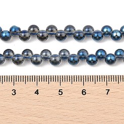 電気メッキガラスビーズセット  パール光沢メッキ  電球  マリンブルー  5mm  穴：1mm  約98個/連  15.35''（39センチメートル）&nbsp;GLAA-Q105-01I