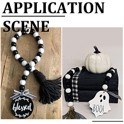 50 шт. 2 цвета деревянные европейские бусины с большим отверстием WOOD-SP0001-50