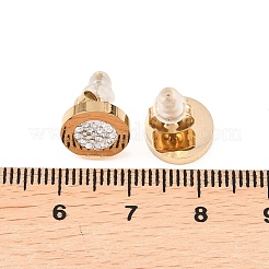 Плоские круглые серьги-гвоздики из нержавеющей стали 304&nbsp;EJEW-H175-02G-01