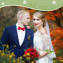 Полиэстеровые кружевные ленты с цветочной вышивкой DIY-FG0004-74