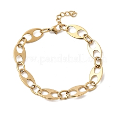 Bracciali a catena ovale in acciaio inossidabile 304 per donna e uomo&nbsp;BJEW-L720-03G